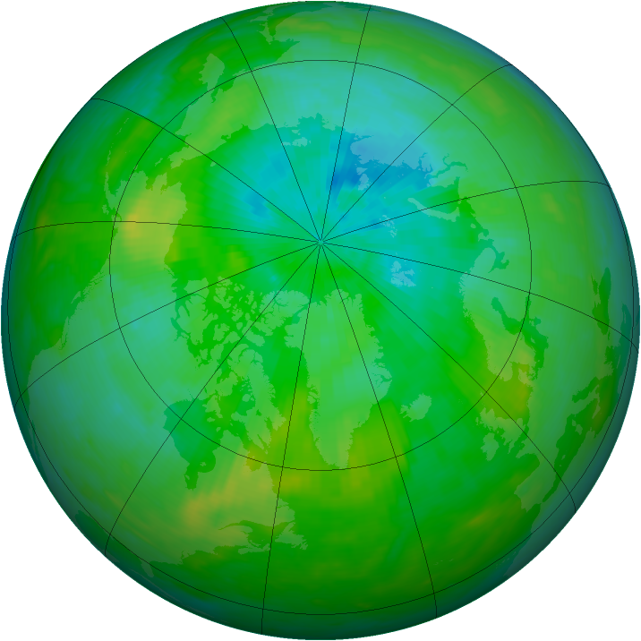 Arctic ozone map for 16 August 1981